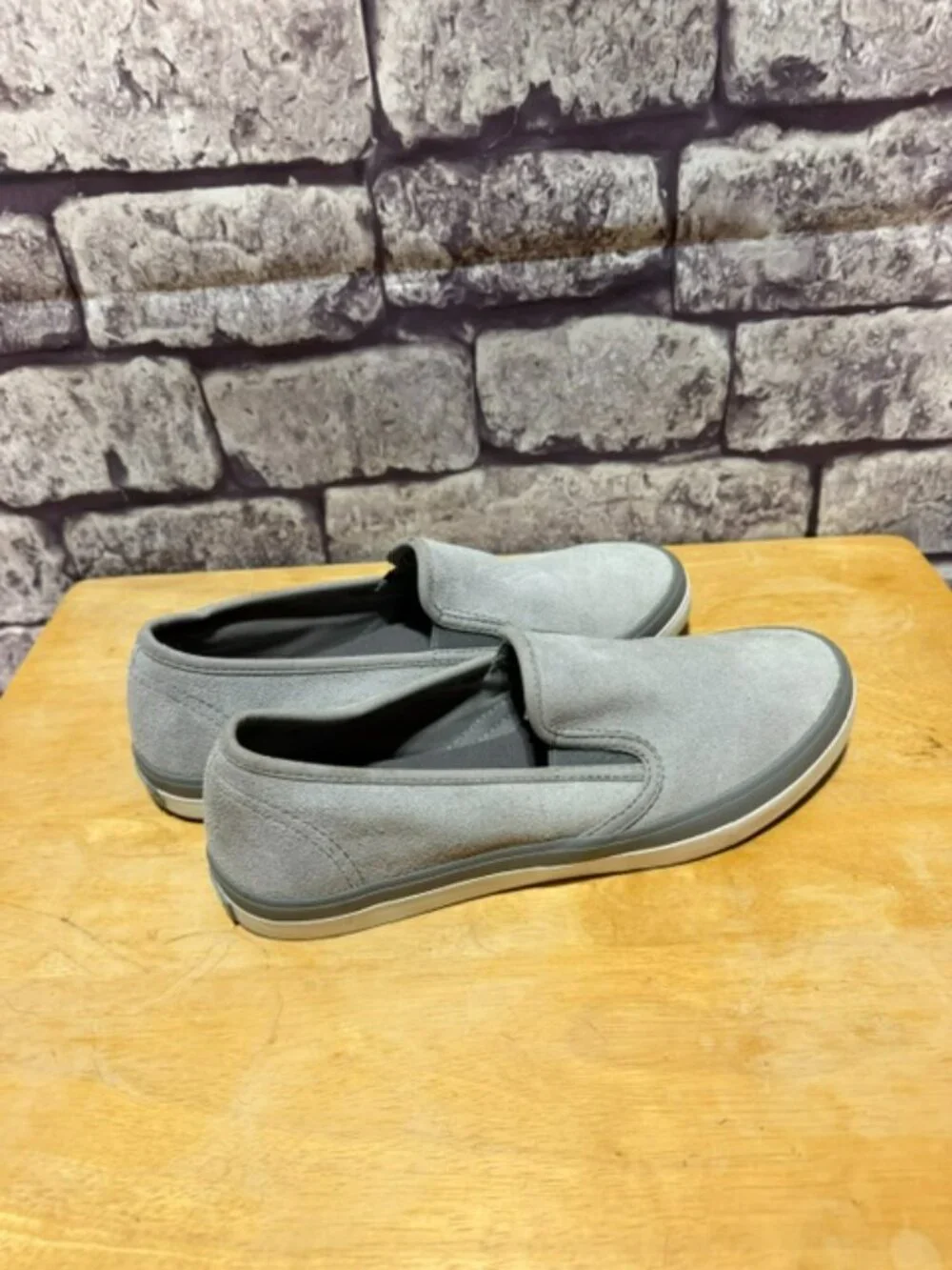 Sperry Top Sider Gray Slip On Flats Size 8